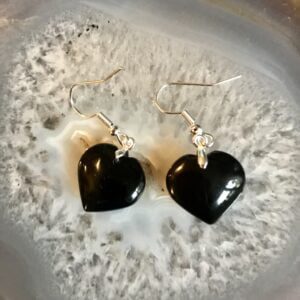 boucles d'oreilles en tourmaline noire