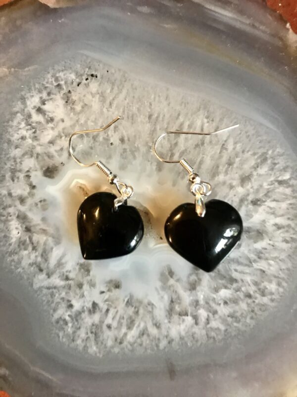 boucles d'oreilles en tourmaline noire